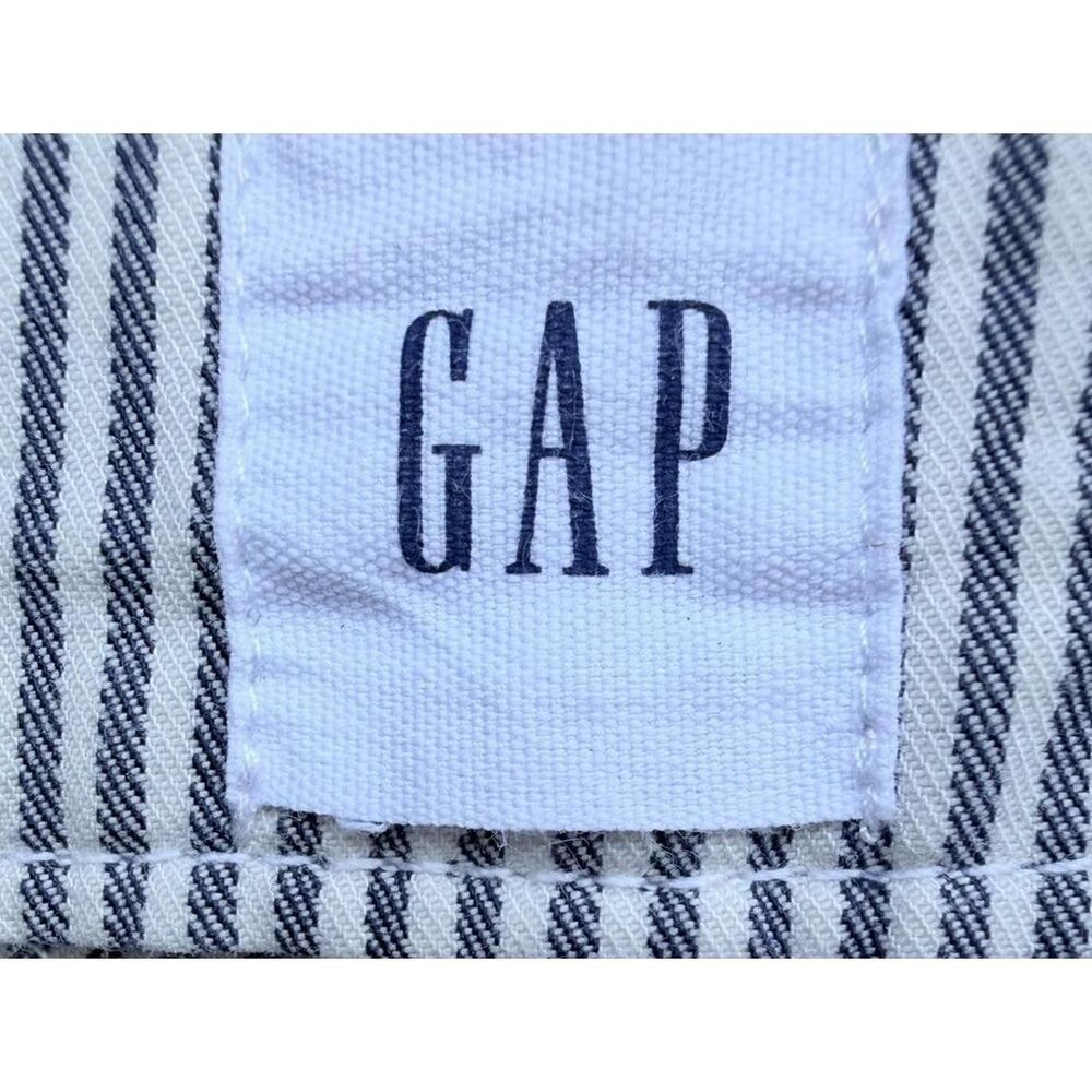 GAP Women's Blue White Striped Straight Crop Pants Girlfriend Khaki Nautical 6 - Picture 6 of 8
